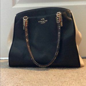 COACH MINETTA snakeskin TRIM LEATHER